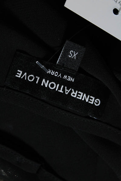 Generation Love Womens Black Silk V-Neck Sleeveless Camisole Tank Top Size XS