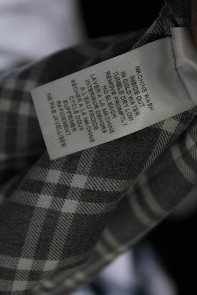 Frank & Eileen Womens Gray Plaid Cotton Long Sleeve Button Down Shirt Size XS