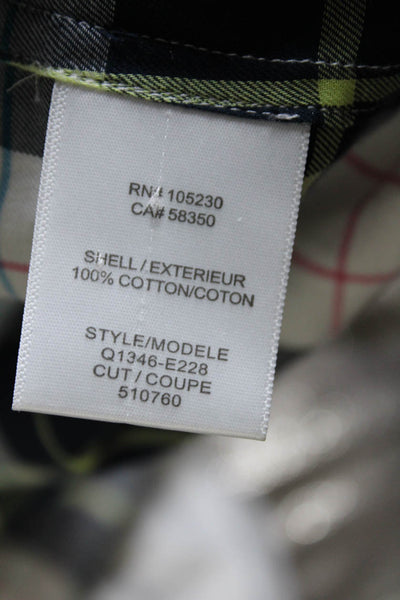 Equipment Femme Womens Navy Cotton Plaid Button Down Shirt Size XS