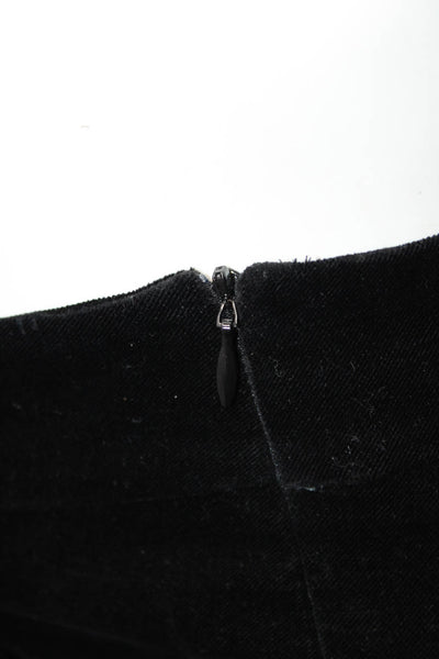Akris Punto Womens Side Zip High Rise Pleated Velvet Pants Black Cotton Size 12