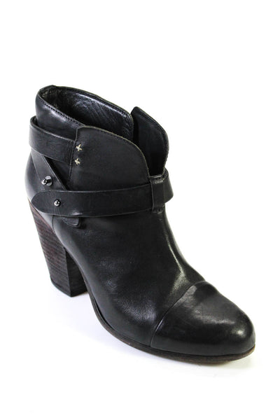Rag & Bone Womens Buckled Strapped Zipped Block Heels Boots Black Size EUR37.5
