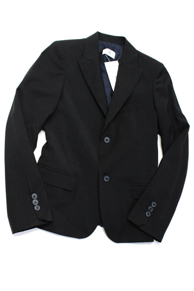 Young Versace Boys Solid Black Wool Two Button Long Sleeve Blazer Size M