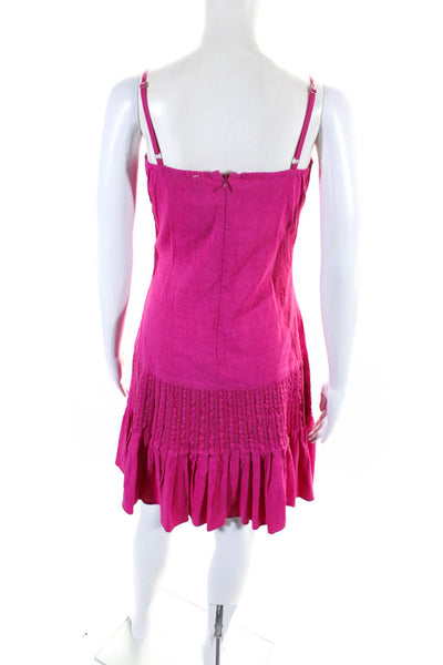 Elie Tahari Women's Scoop Neck Spaghetti Straps Mini Dress Pink Size XS