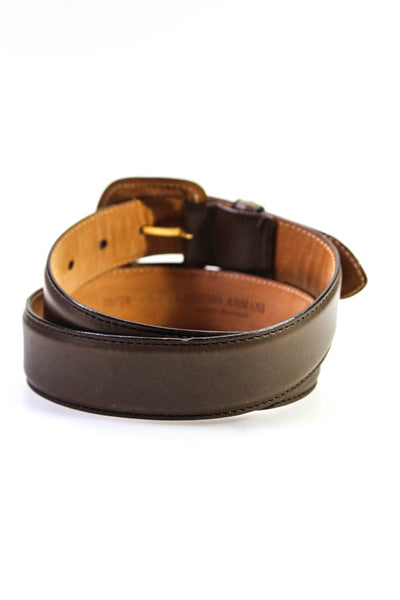 Giorgio Armani Womens Brown Leather Buckle Belt Size 28