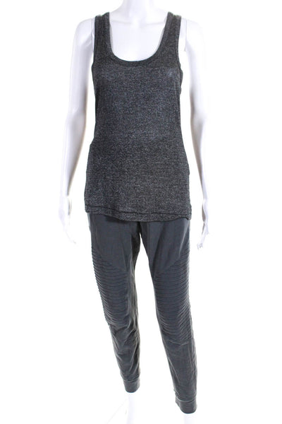 Rag & Bone Jean Womens Scoop Neck Tank Top Ankle Joggers Black Gray Size S Lot 2