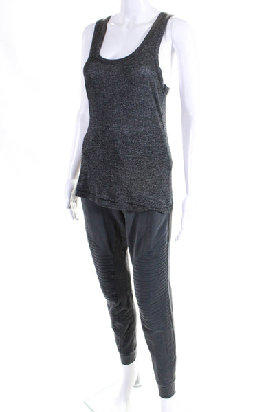 Rag & Bone Jean Womens Scoop Neck Tank Top Ankle Joggers Black Gray Size S Lot 2