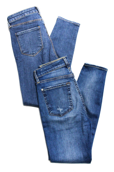 L'Agence 7 for all Mankind Womens Blue Medium Wash Skinny Jeans Size 25 lot 2