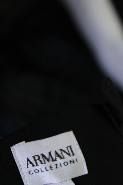 Armani Collezioni Womens Back Zip Knee Length Pencil Skirt Black Wool Size 10