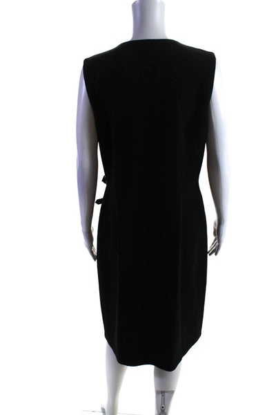 Altuzarra Womens Back Zip Crew Neck Grommet Buckle Strap Dress Black Size IT 42