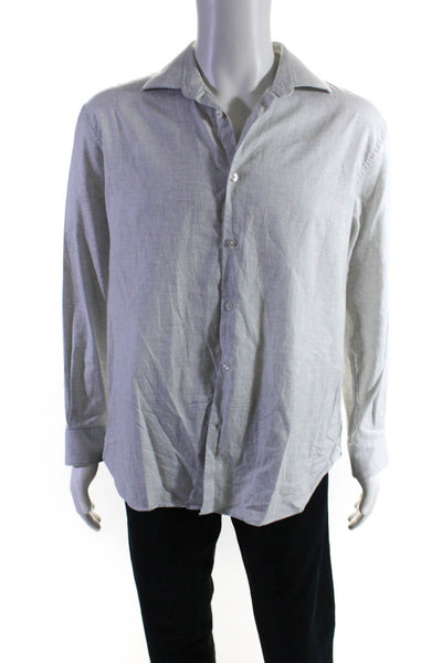 John Varvatos Star USA Mens Button Down Dress Shirt Gray Size 16.5 32/33