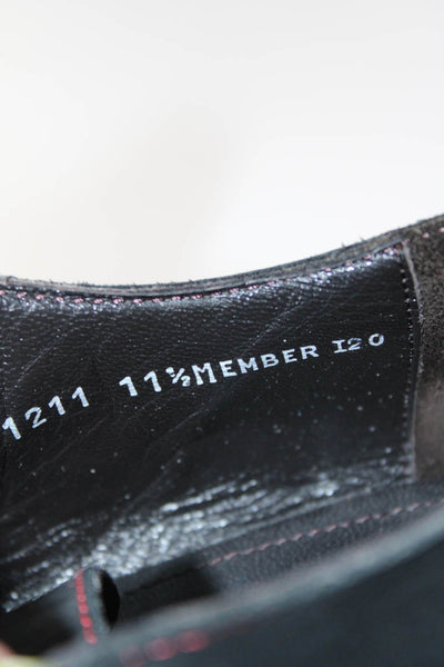 Donald J Pliner Mens Suede Lace Up Oxford Shoes Black Red Size 11.5 Medium