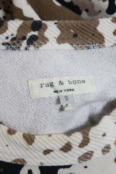 Rag & Bone Womens Beige Brown Printed Cotton Crew Neck Sweatshirt Size S