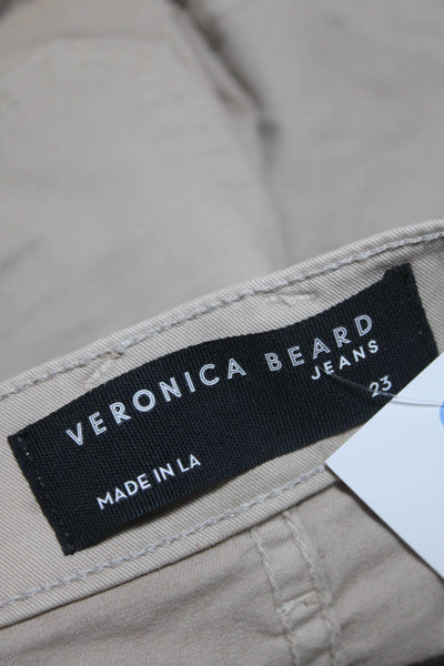 Veronica Beard Women's Button Closure Pockets Straight Leg Pant Khaki Size 23