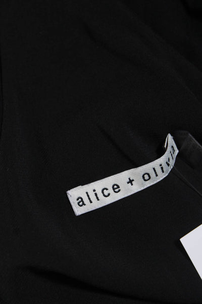 Alice + Olivia Women's V-Neck Spaghetti Straps Mini Dress Black Size XS
