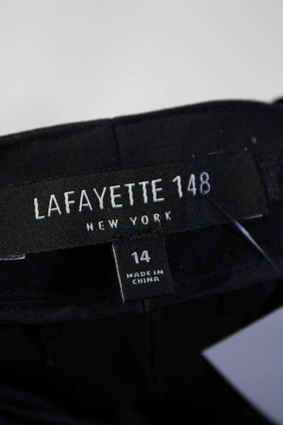 Lafayette 148 New York Womens Hook Closure Straight Leg Ankle Pant Black Size 14