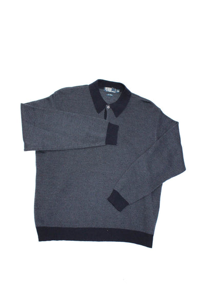 Nordstrom Polo Ralph Lauren Mens Knit Polo Shirts Tops Black Blue Size 2XL Lot 2