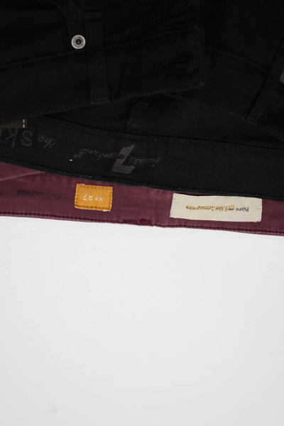 Pilcro 7 For All Mankind Womens Hyphen Slim Pants Purple Black Size 27 Lot 2