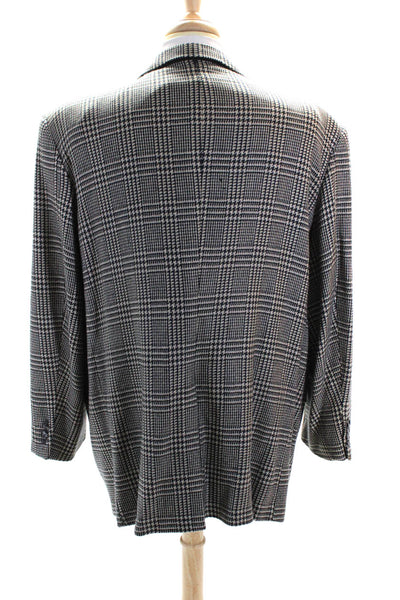 Hickey Freeman Mens Cashmere Houndstooth Two Button Blazer Beige Black Size L