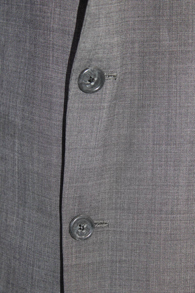 Hickey Freeman Mens Long Sleeved Collared Two Button Blazer Jacket Gray Size L