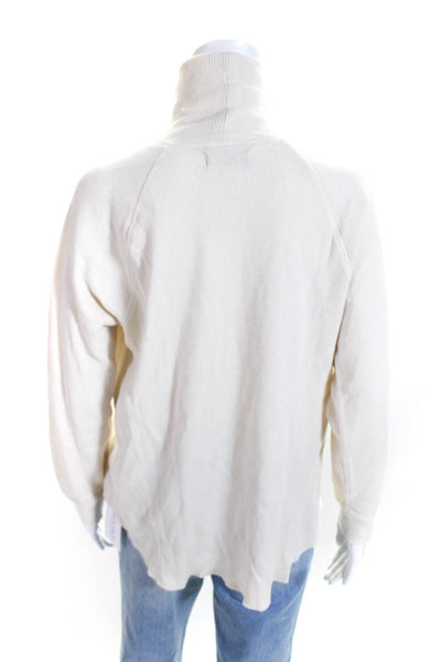 Everlane Womens Thermal Turtleneck Sweater White Organic Cotton Size Large