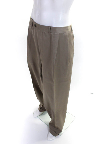 Boyds Mens High-Rise Pleated Front Dress Pants Trousers Tan Beige Size 50R