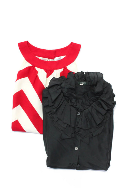 Vineyard Vines J. Crew Womens Silk Chevron Sleeveless Blouse Top Red Size 4