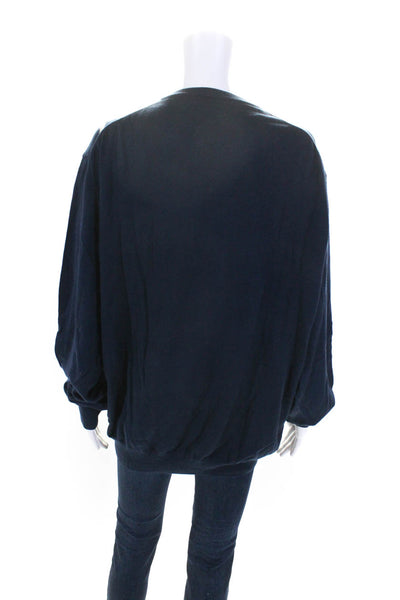 Neiman Marcus Womens Pullover V Neck Argyle Sweater Navy Blue White Size XL