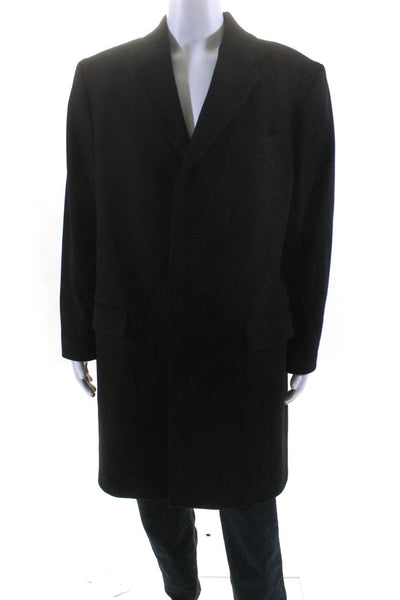 Banana Republic Men's Collared Long Sleeves Button Up Wool Coat Black Size L