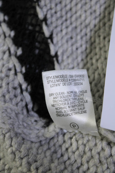 Helmut Lang Womens Asymmetrical Sweater Gray Black Wool Size Medium