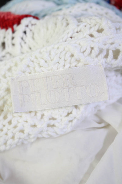 PETER PILOTTO Womens V Neck Sleeveless Sweater Dress White Cotton Size Small