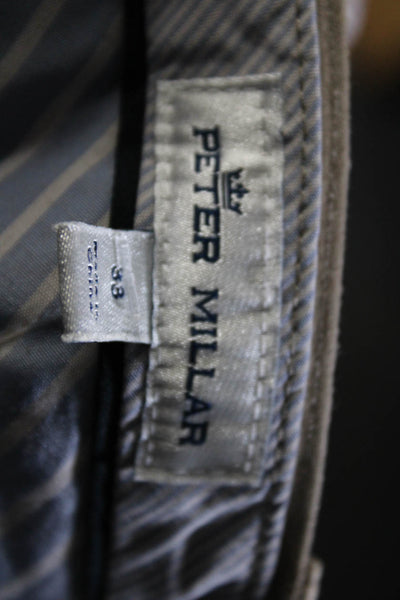 Peter Millar Men's Flat Front Pockets Straight Leg Chino Pant Beige Size 33