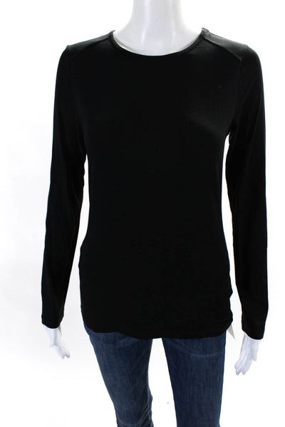 Anatomie Womens Long Sleeves Shirt Black Cotton Size Extra Small