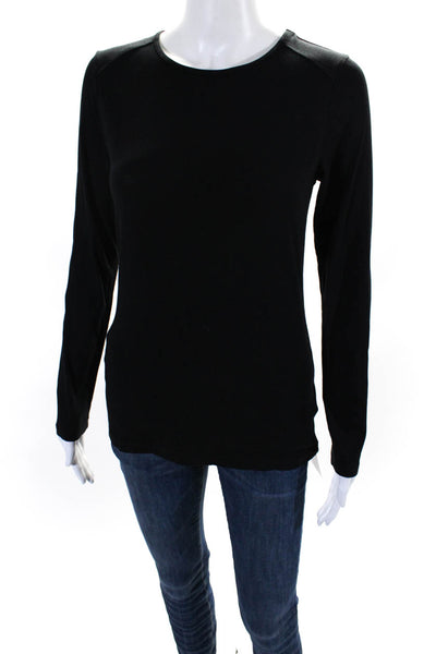 Anatomie Womens Long Sleeves Shirt Black Cotton Size Extra Small