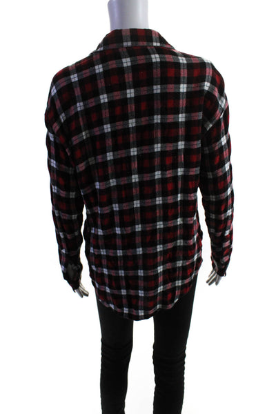 The Kooples Women's Long Sleeves Button Down Collared Plaid Shirt Size M