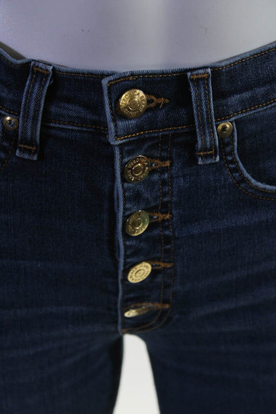Veronica Beard Jeans Women's Debbie Button Fly Skinny Jeans Blue Size 25