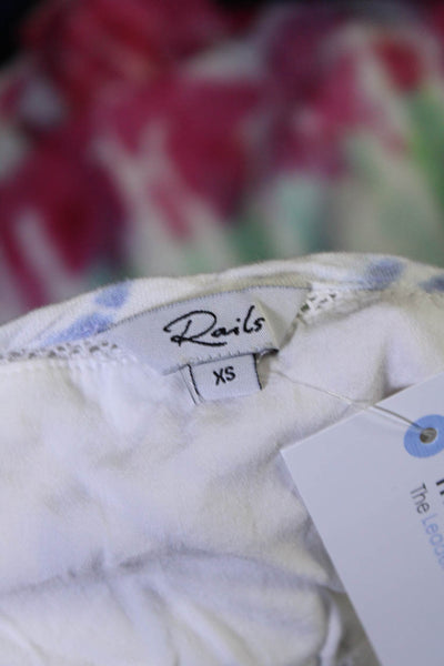 Rails Women's Sleeveless Tie Dye Linen Blend V Neck Midi Dress White Size XS