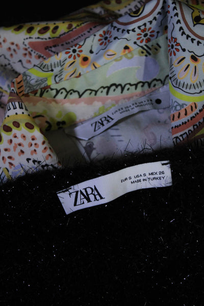Zara Women's Printed Maxi Dress Open Front Cardigan Black Green Size XS S Lot 2