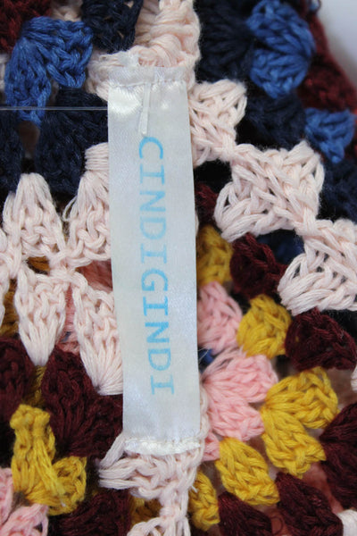 Cindigindi Womens Crochet Granny Square Sleeveless Top Multicolor Size S