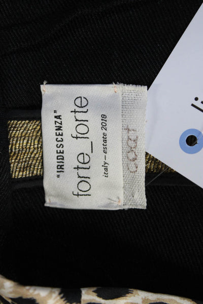 Forte Forte Womens Metallic Linen Blend Open Front Longline Jacket Gold Size 0