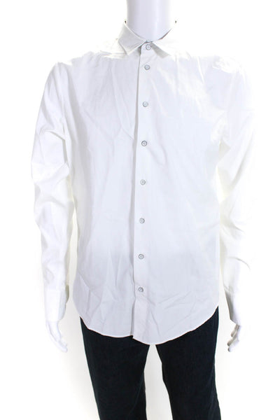 Rag & Bone Mens Cotton Tailored Fit Long Sleeve Button Up Shirt White Size 16.5