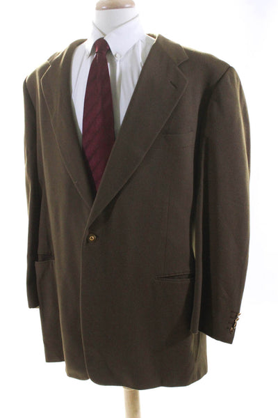 Take 6 by Kashani Mens Cashmere Buttoned Long Sleeve Blazer Brown Size EUR66