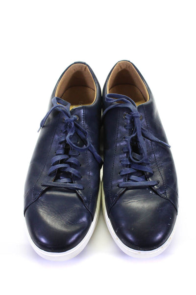 Cole Haan Grand.OS Mens Navy Leather Low Top Fashion Sneakers Shoes Size 11M