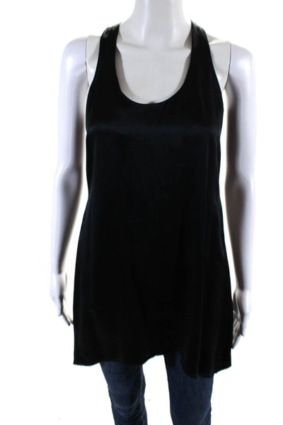 Vince Womens Silk Scoop Neck Racerback Pullover Tank Top Blouse Black Size XS