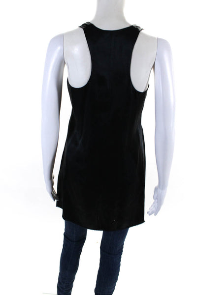 Vince Womens Silk Scoop Neck Racerback Pullover Tank Top Blouse Black Size XS