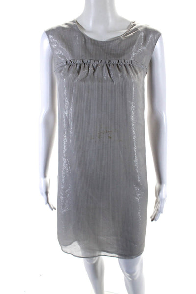 Twelfth Street by Cynthia Vincent Womens Silk Sleeveless Dress Gray Size S