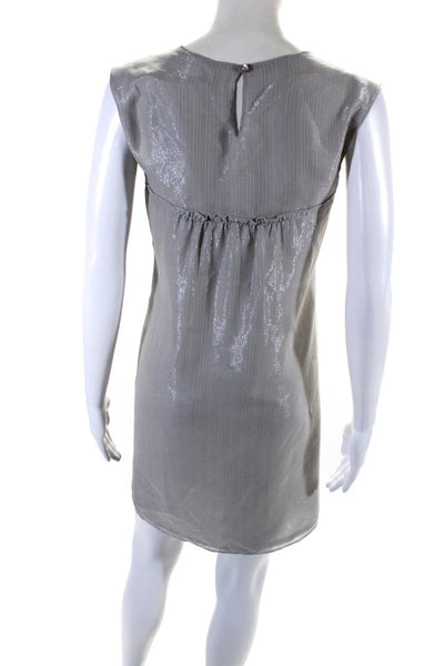 Twelfth Street by Cynthia Vincent Womens Silk Sleeveless Dress Gray Size S