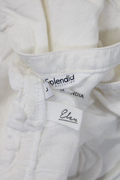 Elan Splendid Wmens Cotton Sleeveless Pullover Blouse Top White Size L M Lot 2