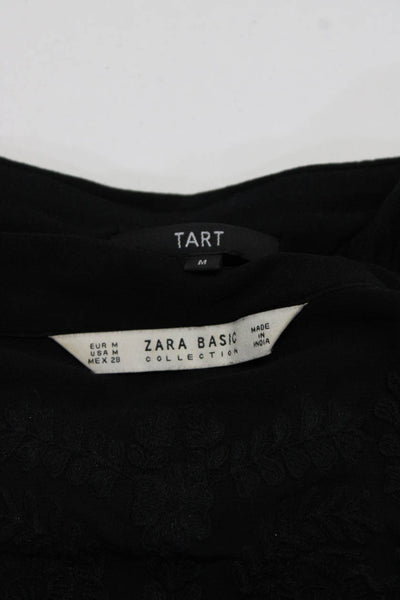 Zara Tart Womens Long Sleeve Pullover Blouse Top Dress Black Size M Lot 2