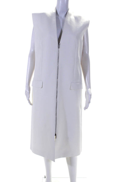 Givenchy Womens Full Zipper Sleeveless Shift Dress White Size EUR 40