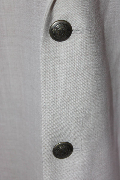 Bert Pulitzer Mens Collared Darted Buttoned Long Sleeve Blazer Beige Size L